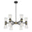 Millennium Lustria 12Lt Chandelier, Black/Clear Striated - 9312-MB-VB