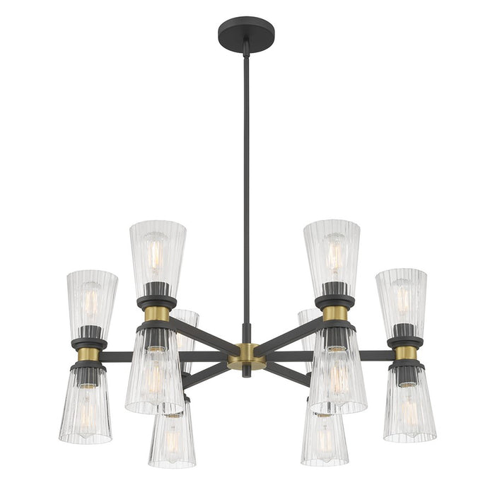 Millennium Lustria 12Lt Chandelier, Black/Clear Striated - 9312-MB-VB