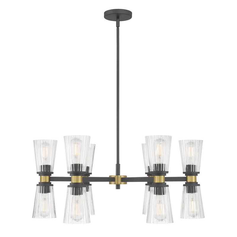Millennium Lustria 12Lt Chandelier, Black/Clear Striated