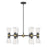 Millennium Lustria 12Lt Chandelier, Black/Clear Striated