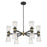 Millennium Lustria 12Lt Chandelier, Black/Clear Striated
