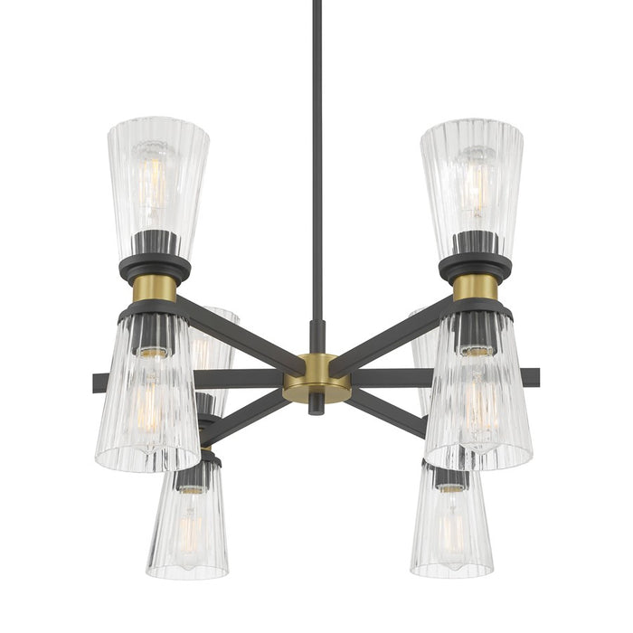 Millennium Lustria 12Lt Chandelier, Black/Clear Striated