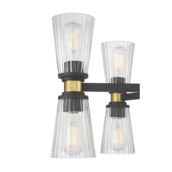 Millennium Lustria 12Lt Chandelier, Black/Clear Striated