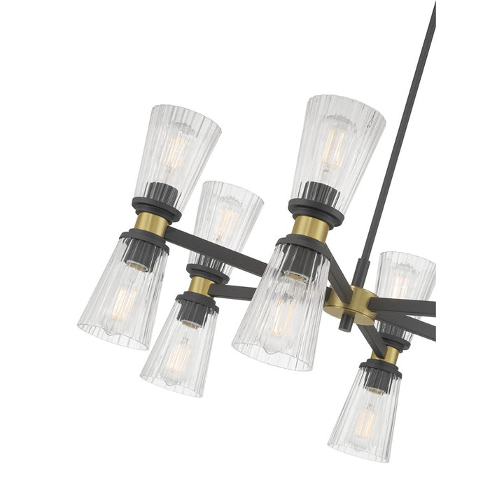 Millennium Lustria 12Lt Chandelier, Black/Clear Striated