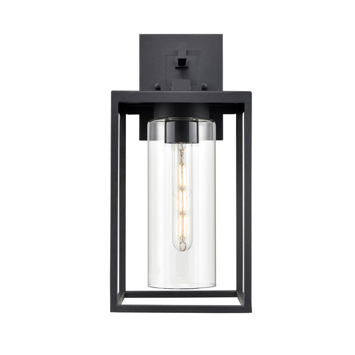Millennium Ellway 1Lt 16" Outdoor Wall Sconce/Square, Black/Clear - 93121-TBK