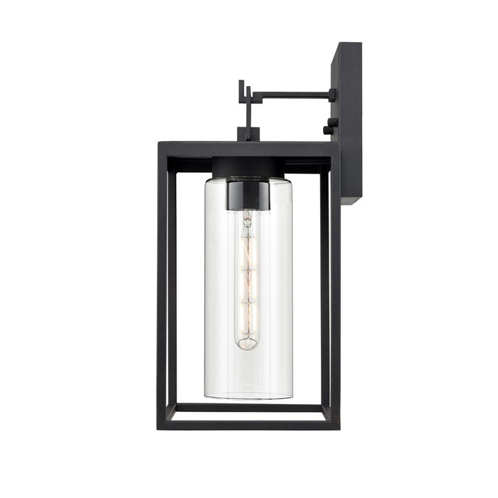 Millennium Ellway 1Lt 16" Outdoor Wall Sconce/Square, Black/Clear
