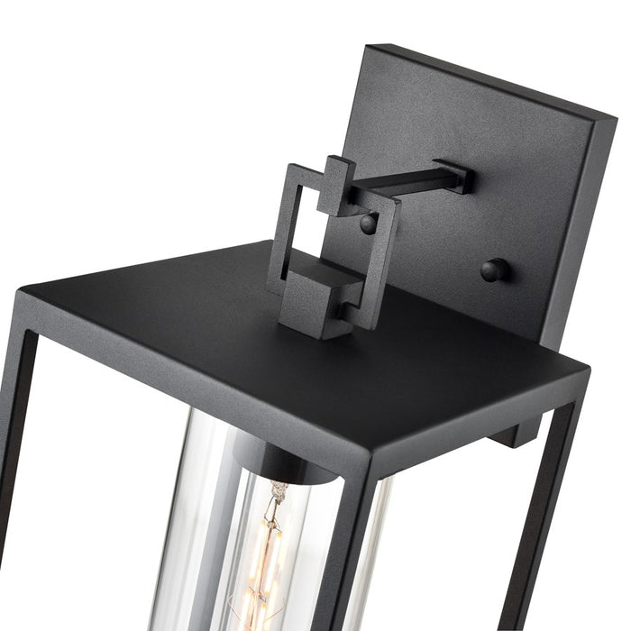 Millennium Ellway 1Lt 16" Outdoor Wall Sconce/Square, Black/Clear