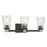 Millennium Lustria 3Lt Bathroom Vanity Light, Black/Clear Striated - 9313-MB-VB