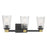 Millennium Lustria 3Lt Bathroom Vanity Light, Black/Clear Striated
