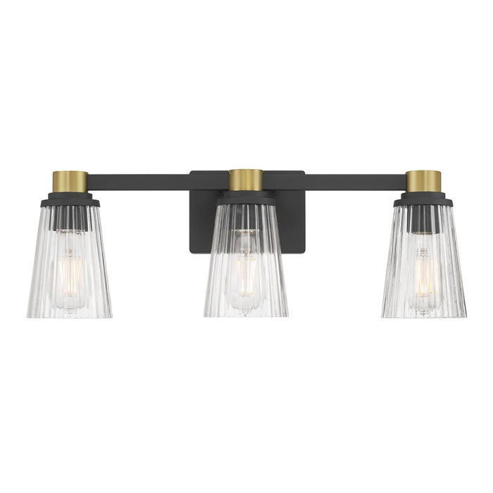 Millennium Lustria 3Lt Bathroom Vanity Light, Black/Clear Striated