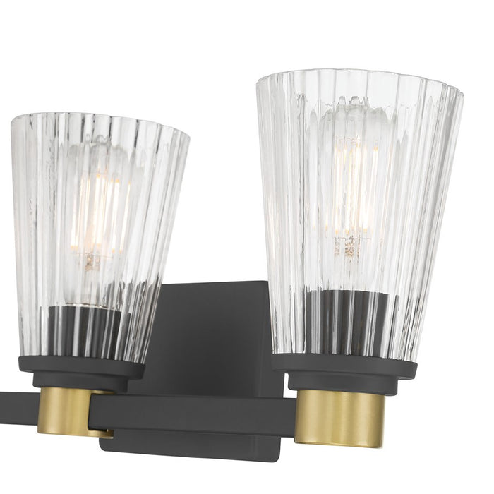 Millennium Lustria 3Lt Bathroom Vanity Light, Black/Clear Striated