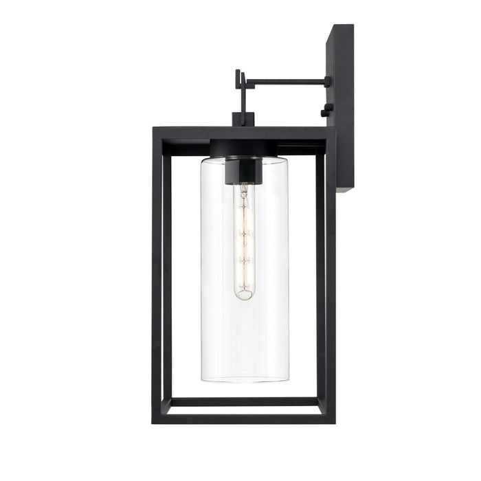 Millennium Lighting Ellway 1Lt 20" Outdoor Wall Sconce, Black/Clear