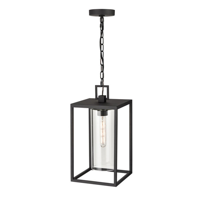 Millennium Lighting Ellway 1Lt Outdoor Hanging Lantern, Black/Clear