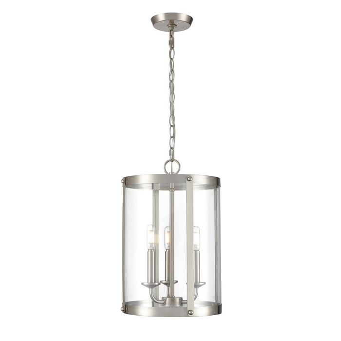 Millennium Lighting Aydenn 3Lt Pendant, Brushed Nickel/Clear - 94003-BN