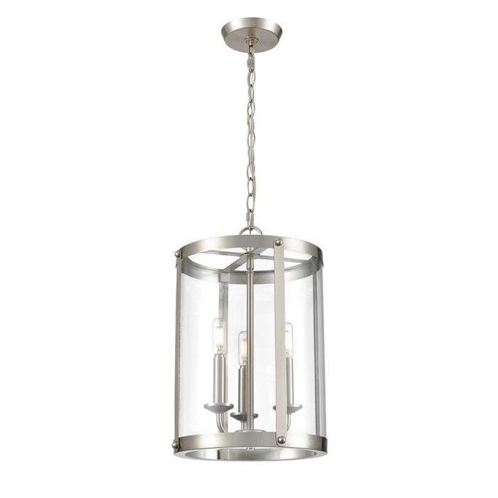Millennium Lighting Aydenn 3Lt Pendant, Brushed Nickel/Clear