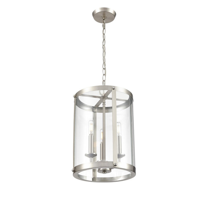 Millennium Lighting Aydenn 3Lt Pendant, Brushed Nickel/Clear