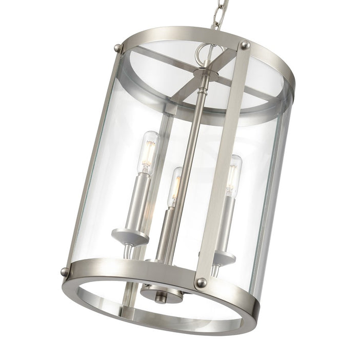 Millennium Lighting Aydenn 3Lt Pendant, Brushed Nickel/Clear