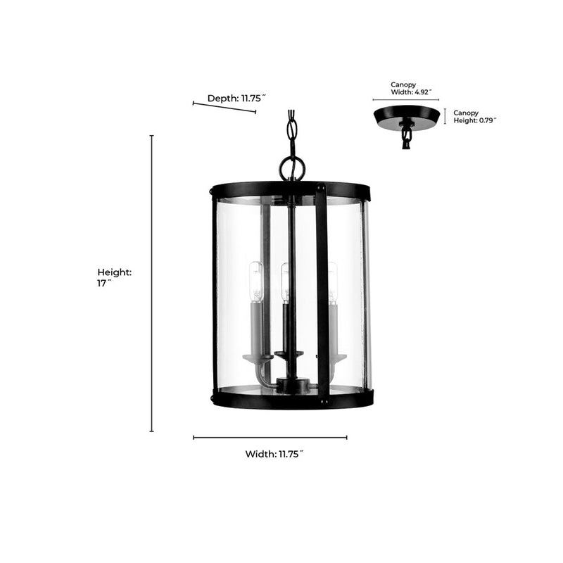 Millennium Lighting Aydenn 3Lt Pendant, Brushed Nickel/Clear