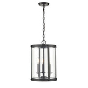 Millennium Lighting Aydenn 3 Light Pendant, Matte Black/Clear - 94003-MB