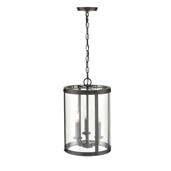 Millennium Lighting Aydenn 3 Light Pendant, Matte Black/Clear