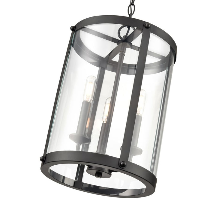 Millennium Lighting Aydenn 3 Light Pendant, Matte Black/Clear