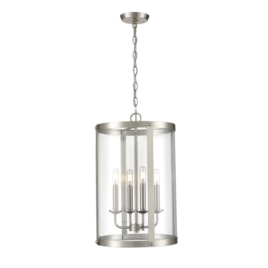 Millennium Lighting Aydenn 4 Light 25" Pendant, Brushed Nickel/Clear - 94004-BN