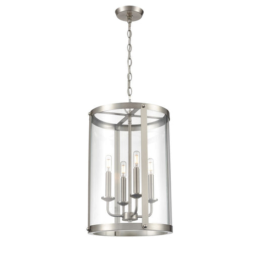 Millennium Lighting Aydenn 4 Light 25" Pendant, Brushed Nickel/Clear