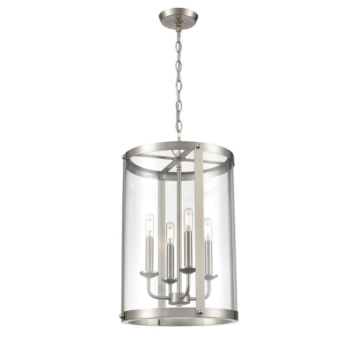 Millennium Lighting Aydenn 4 Light 25" Pendant, Brushed Nickel/Clear