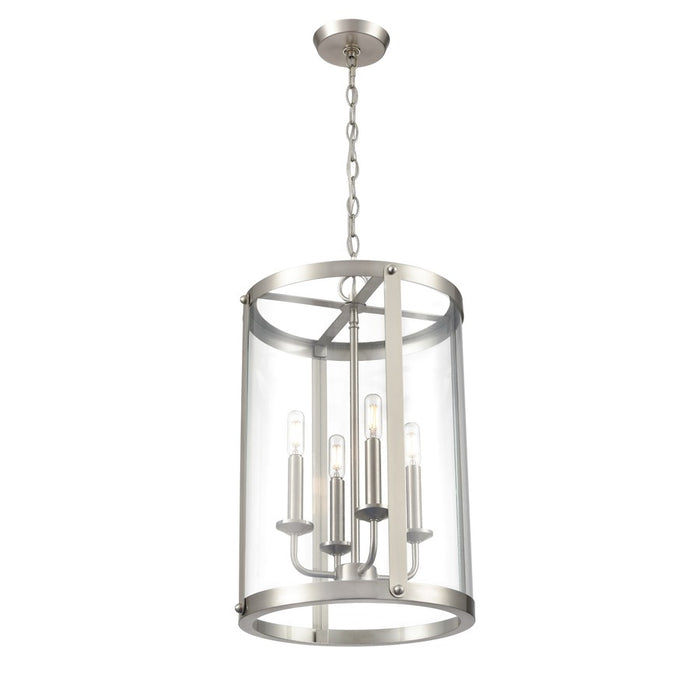Millennium Lighting Aydenn 4 Light 25" Pendant, Brushed Nickel/Clear