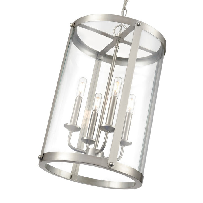 Millennium Lighting Aydenn 4 Light 25" Pendant, Brushed Nickel/Clear
