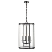 Millennium Lighting Aydenn 4 Light 25" Pendant, Matte Black/Clear - 94004-MB