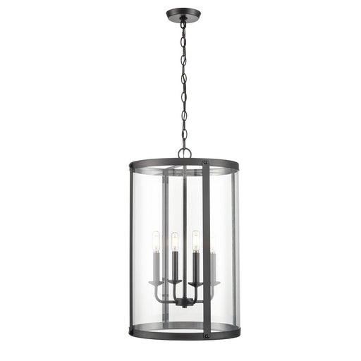 Millennium Lighting Aydenn 4 Light 25" Pendant, Matte Black/Clear - 94004-MB