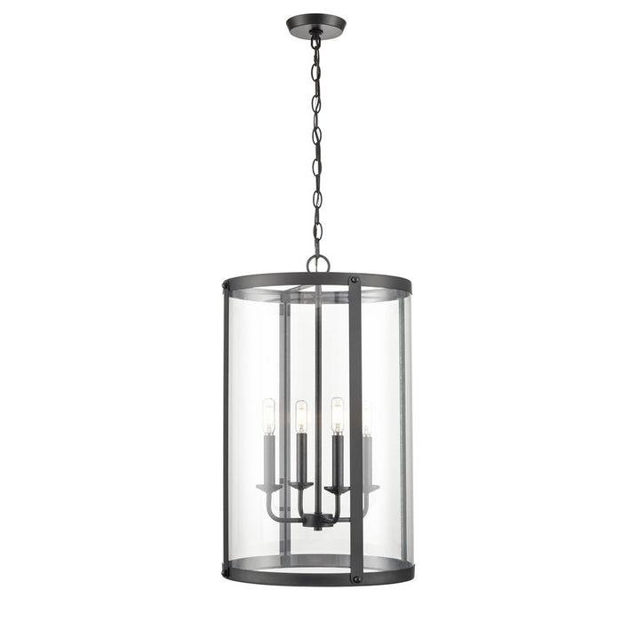 Millennium Lighting Aydenn 4 Light 25" Pendant, Matte Black/Clear - 94004-MB