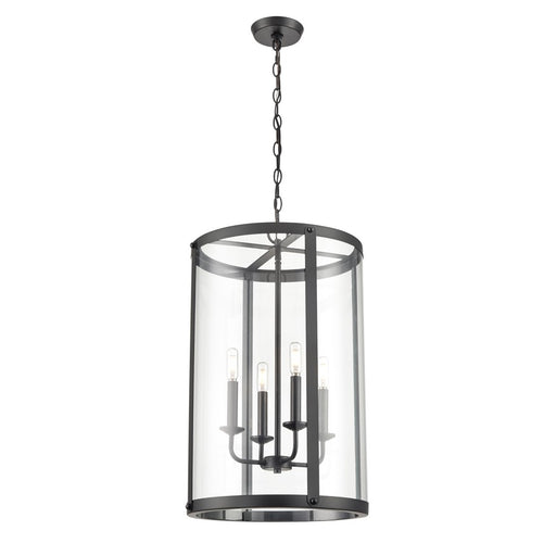 Millennium Lighting Aydenn 4 Light 25" Pendant, Matte Black/Clear