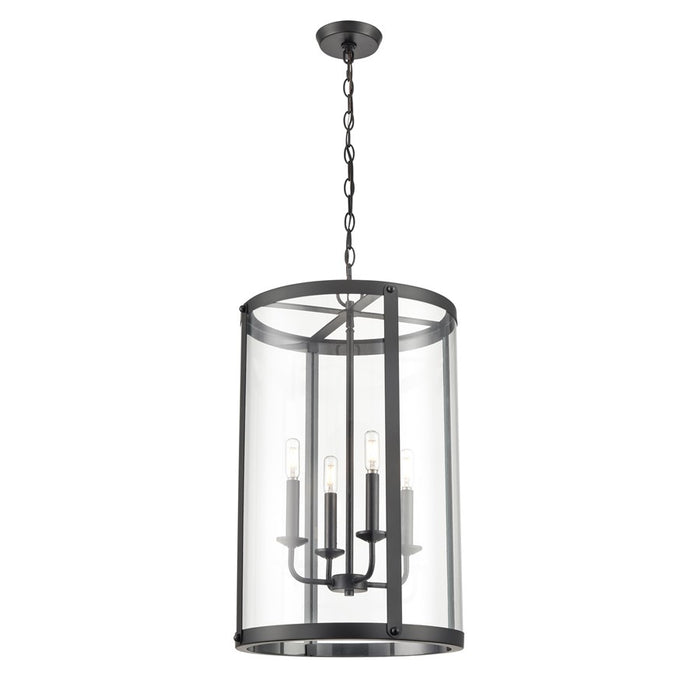 Millennium Lighting Aydenn 4 Light 25" Pendant, Matte Black/Clear