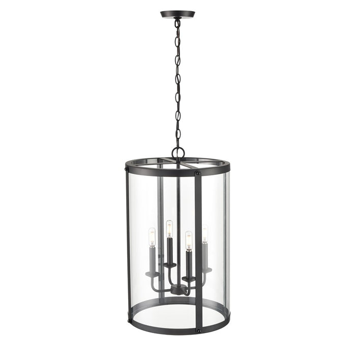 Millennium Lighting Aydenn 4 Light 25" Pendant, Matte Black/Clear