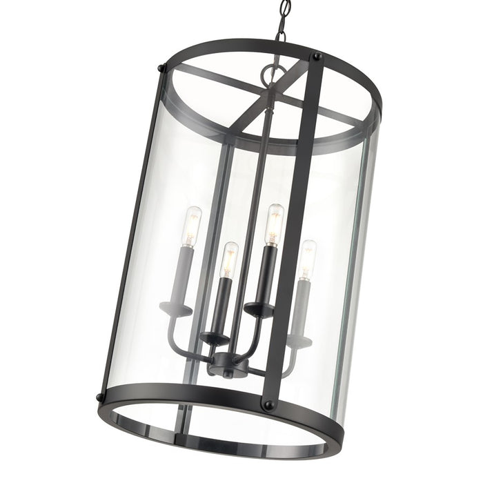 Millennium Lighting Aydenn 4 Light 25" Pendant, Matte Black/Clear
