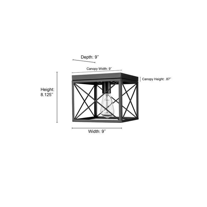 Millennium Lighting 1Lt Flushmount, Black