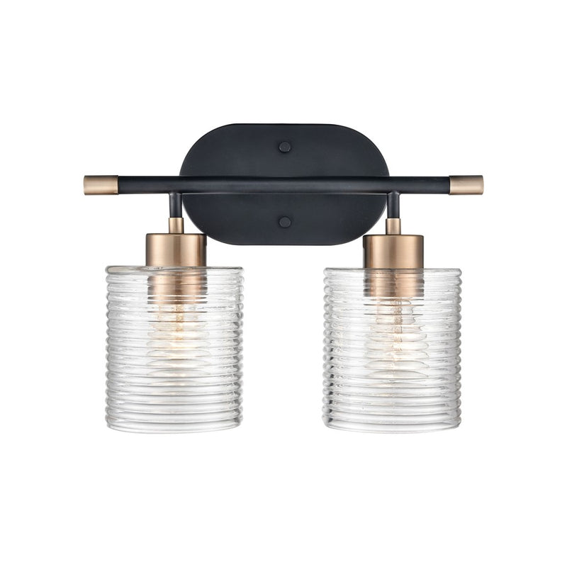 Millennium Lighting Renitta 2Lt Vanity, Black/Modern Gold - 9412-MB-MG