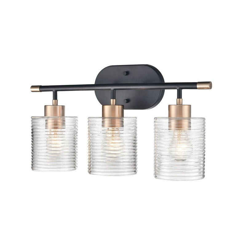 Millennium Lighting Renitta 3Lt Vanity, Black/Modern Gold