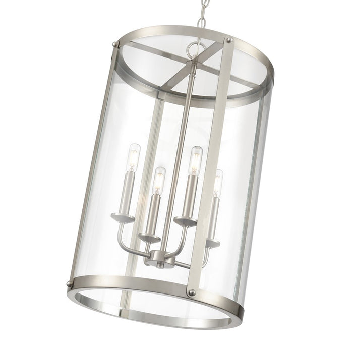 Millennium Lighting Aydenn 4 Light 21" Pendant, Brushed Nickel/Clear