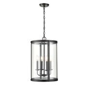 Millennium Lighting Aydenn 4 Light 21" Pendant, Matte Black/Clear - 94201-MB