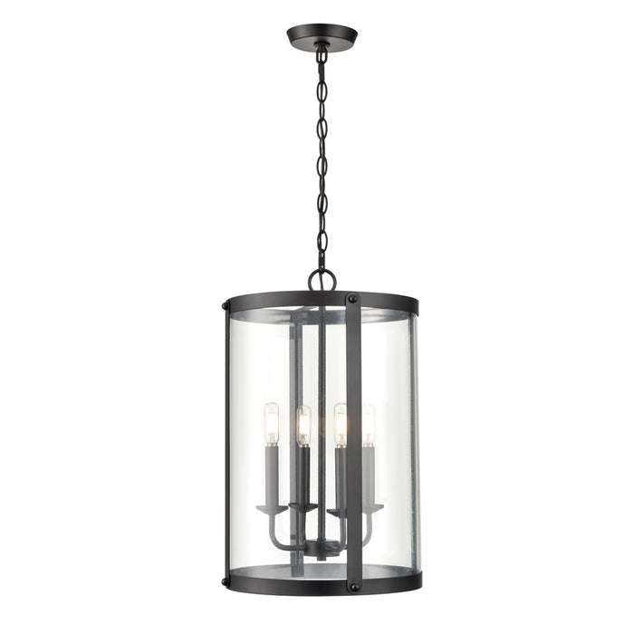 Millennium Lighting Aydenn 4 Light 21" Pendant, Matte Black/Clear - 94201-MB
