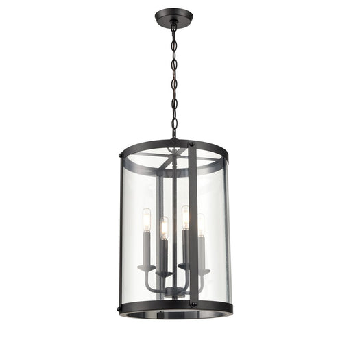Millennium Lighting Aydenn 4 Light 21" Pendant, Matte Black/Clear