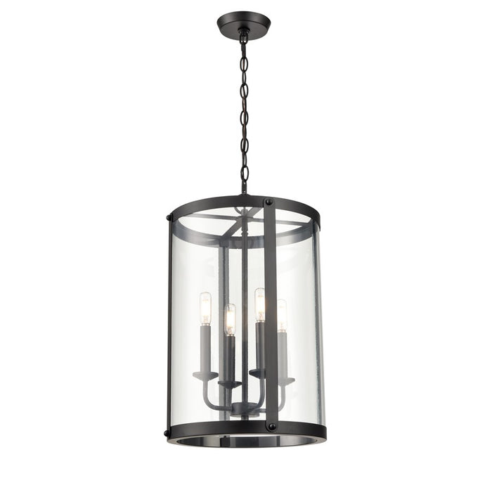 Millennium Lighting Aydenn 4 Light 21" Pendant, Matte Black/Clear