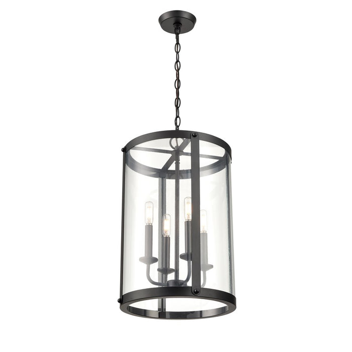 Millennium Lighting Aydenn 4 Light 21" Pendant, Matte Black/Clear