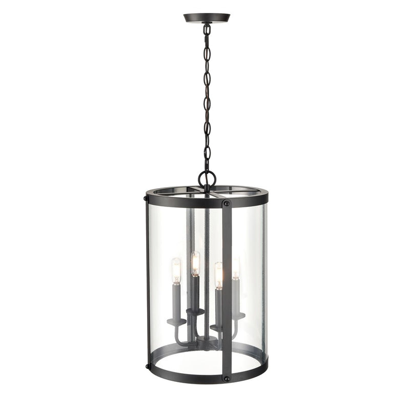 Millennium Lighting Aydenn 4 Light 21" Pendant, Matte Black/Clear