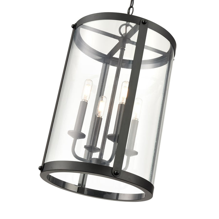 Millennium Lighting Aydenn 4 Light 21" Pendant, Matte Black/Clear