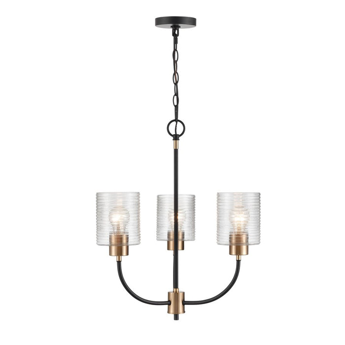 Millennium Lighting Renitta 3Lt Chandelier, Black/Modern Gold - 9423-MB-MG