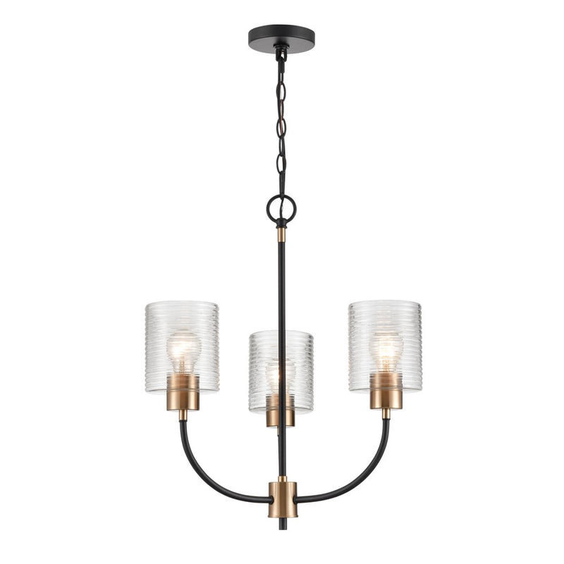 Millennium Lighting Renitta 3Lt Chandelier, Black/Modern Gold